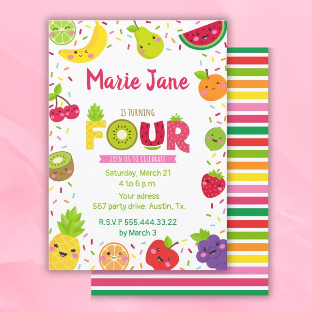 sweet four year fruit invitation (Creator Uploaded)
