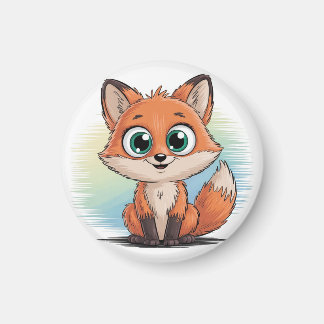Sweet Fox Cartoon | Adorable Animal Illustration Magnet