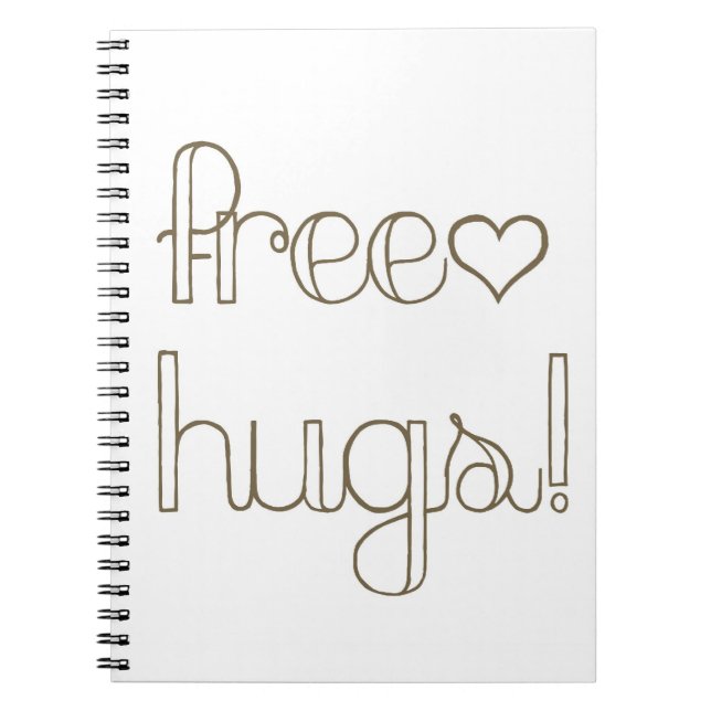 Sweet Free Hugs Heart Notebook (Front)
