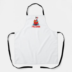 Sweet Freedom Cupcake 4th of July Art 4th of July Apron