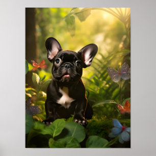 🐶💗Sweet Frenchie puppy in a jungle Poster
