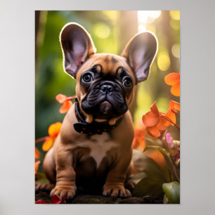 🐶💗Sweet Frenchie puppy in a jungle Poster