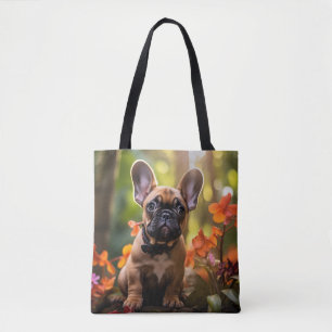 🐶💗Sweet Frenchie puppy in a jungle Tote Bag