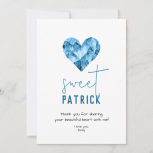 Sweet friend with blue heart holiday card