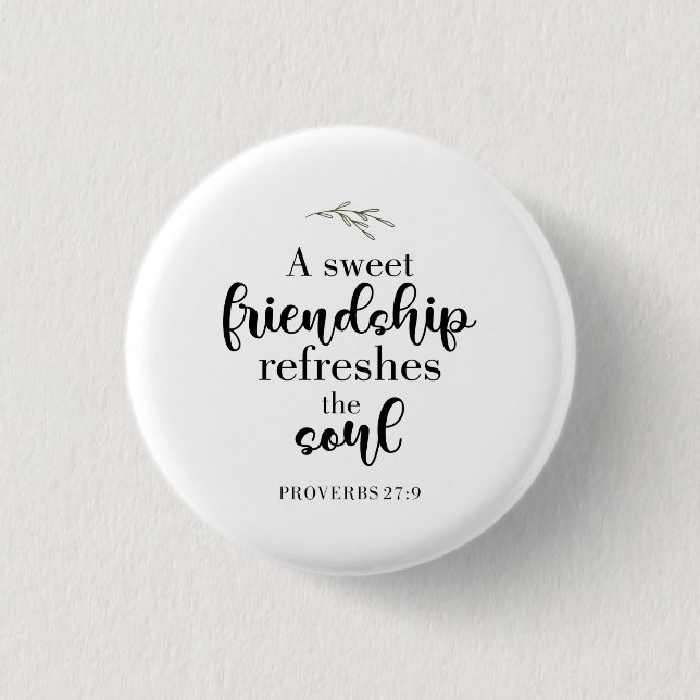Sweet Friendship Bible Verse Hand Lettering Quote 3 Cm Round Badge (Front)