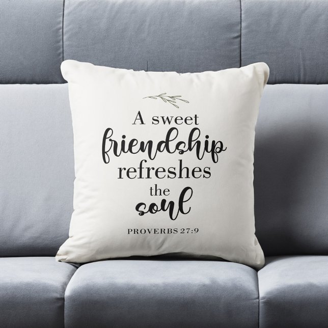 Sweet Friendship Bible Verse Hand Lettering Quote Cushion (Creator Uploaded)