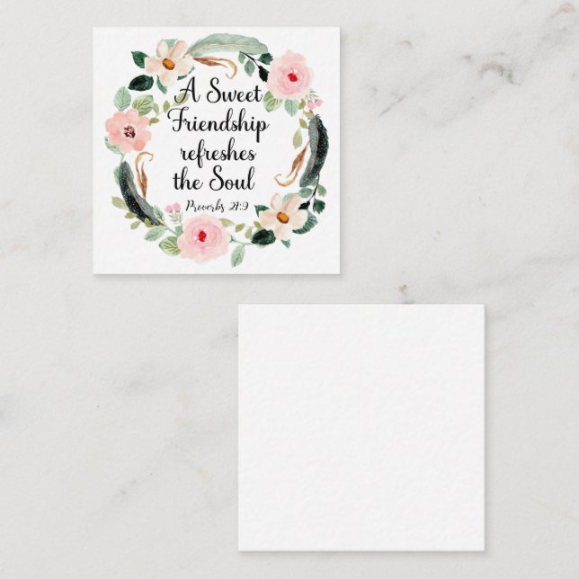 Sweet Friendship refreshes the Soul Floral Card (Front/Back)