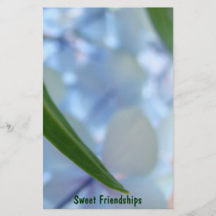 Sweet Friendships Stationery Blue Hydrangea Floral