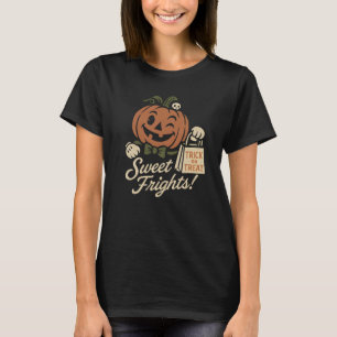 Sweet Frights Pumpkin Shirt, Retro Halloween Tee