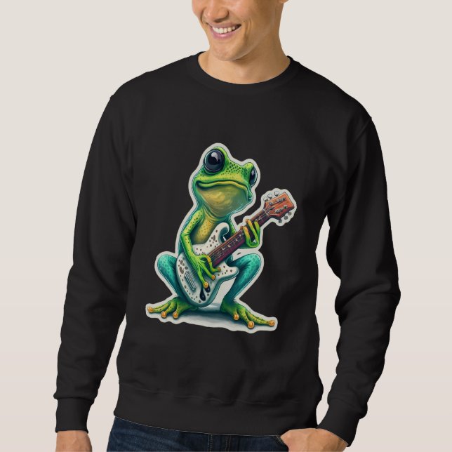 Sweet Frog Amphibian Guitar Rock Guitar Player Abs Sweatshirt (Front)