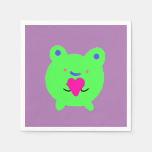 Sweet Frog with Heart Napkin