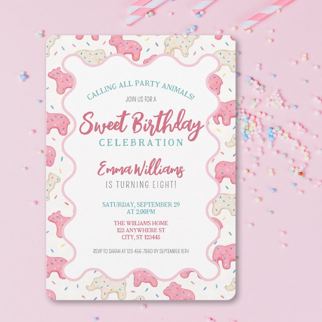 Sweet Frosted Animal Cookies Birthday Invitation (Creator Uploaded)