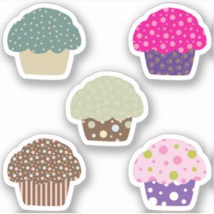 Sweet Frosting Cupcake Illustration Pattern Design