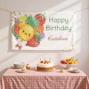 Sweet Fruit Birthday   Tropical Kids Party Banner