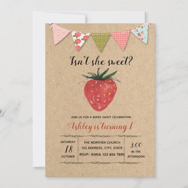 Sweet Fruit Theme invitation (Front)