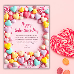 Sweet & Fun Candy Hearts Colourful Galentine's Day Holiday Card