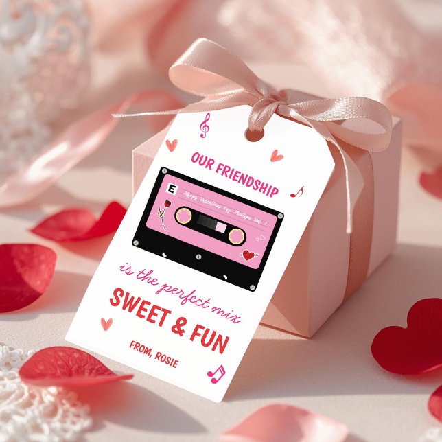 Sweet & Fun Friendship Valentine Gift Tag Cassette (Creator Uploaded)