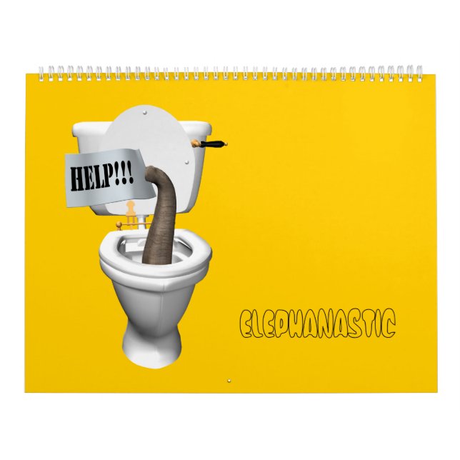 Sweet Funny Elephant Cartoon Calendar (Cover)