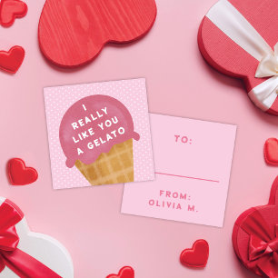 Sweet Gelato Pink Classroom Valentine's Day Card