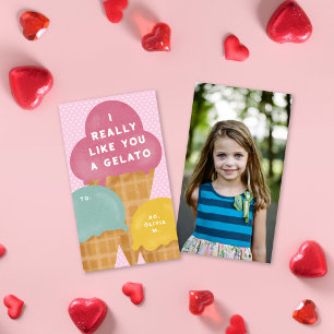Sweet Gelato Pink Valentine's Classroom Photo Card