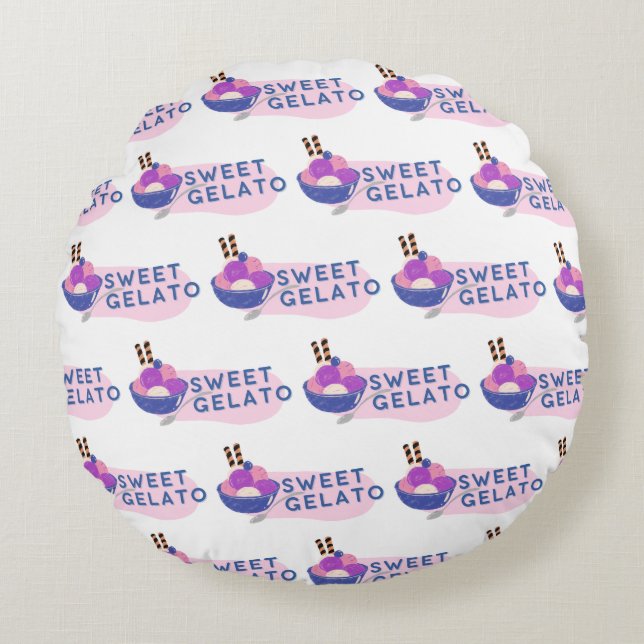 sweet gelato round cushion (Front)