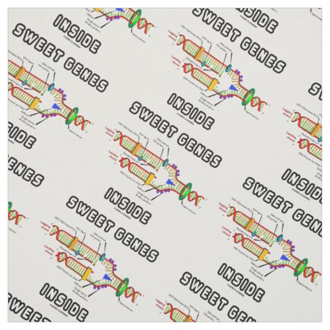 Sweet Genes Inside DNA Replication Humour Fabric (Swatch)
