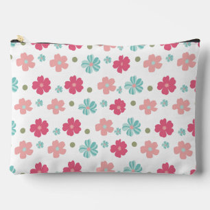 Sweet Geometric Spring Flowers Accessory Pouch