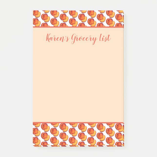 Sweet Georgia Peach Peaches Fruit Grocery List Post-it Notes (Front)