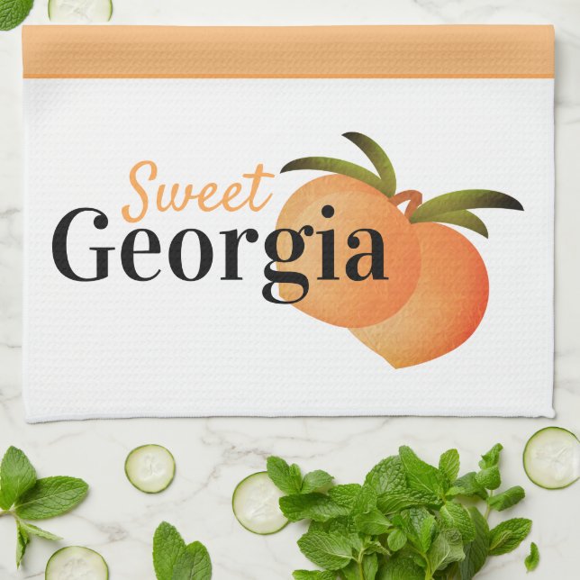 Sweet Georgia Peaches Kitchen Towel (Folded)