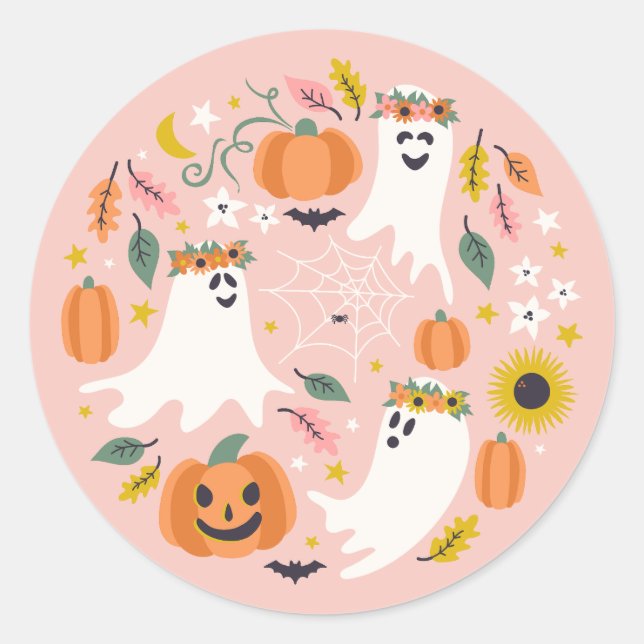 Sweet Ghosties Classic Round Sticker (Front)