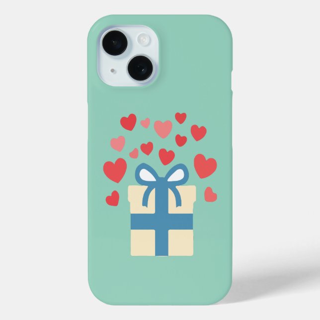 Sweet Gift Box with Floating Love Hearts Case-Mate iPhone Case (Back)