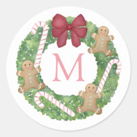 Sweet Gingerbread Candy Canes Christmas Wreath