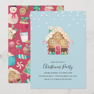 Sweet Gingerbread House Christmas Party Invitation