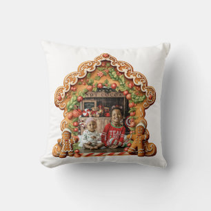 Sweet Gingerbread House Photo Cushion