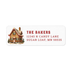 Sweet Gingerbread House Return Address Label
