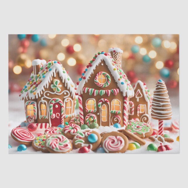 sweet gingerbread houses tissue paper (Front)