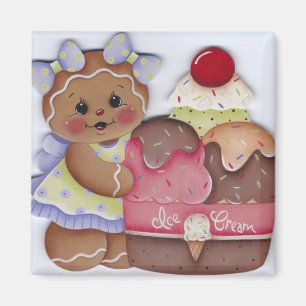 Sweet Gingerbread & Ice Cream Magnet