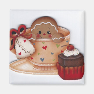 Sweet Gingerbread in Teacup Magnet