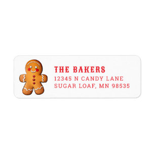 Sweet Gingerbread Man Return Address Label