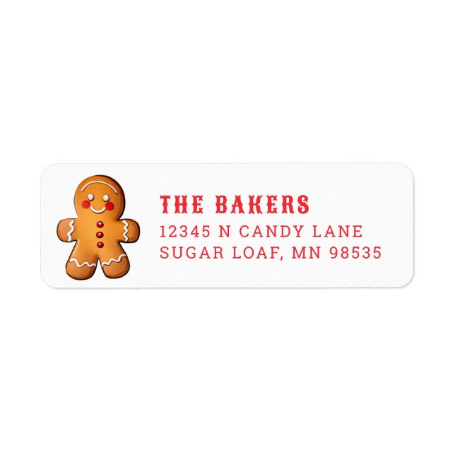 Sweet Gingerbread Man Return Address Label (Front)