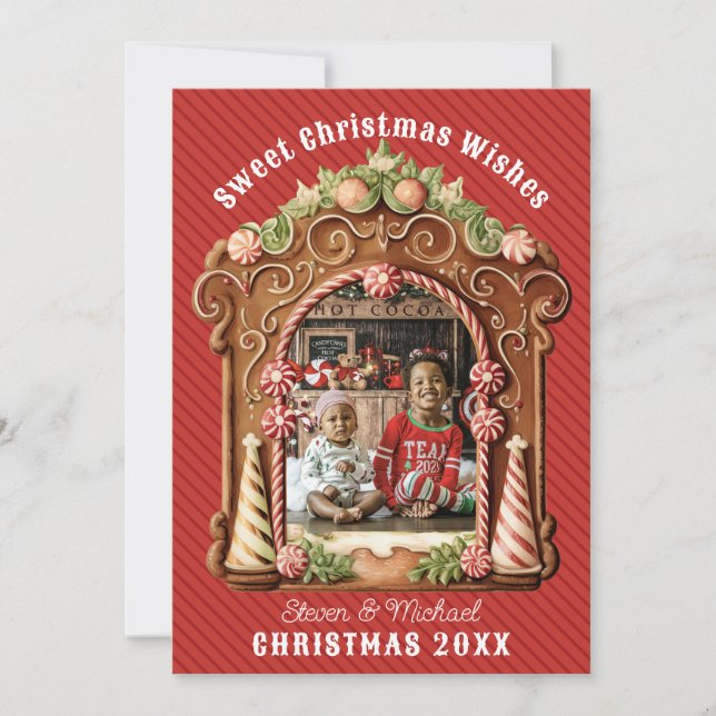 Sweet Gingerbread Photo Holiday Card (Front)