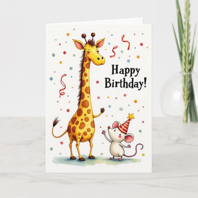 Sweet Giraffe Birthday Card (Front)