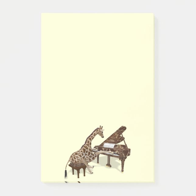 Sweet Giraffe Loves To Play Piano Post-it Notes (Front)