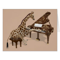 Sweet Giraffe Playing Piano