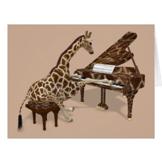 Sweet Giraffe Playing Piano