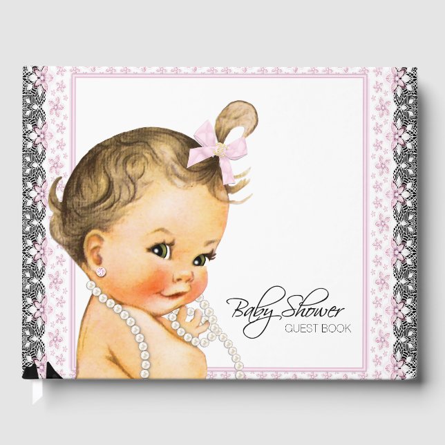 Sweet Girl Baby Shower Guest Book (Front)