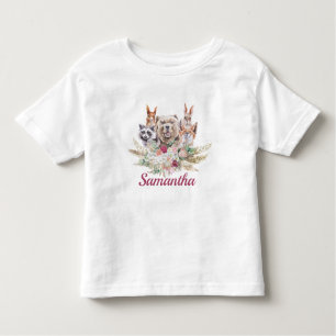 Sweet Girl Boho  Woodland Forest Animals   Toddler T-Shirt