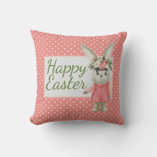 Sweet Girl Bunny Easter Cushion