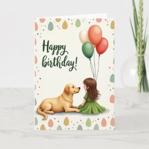 Sweet Girl Dog Birthday Card