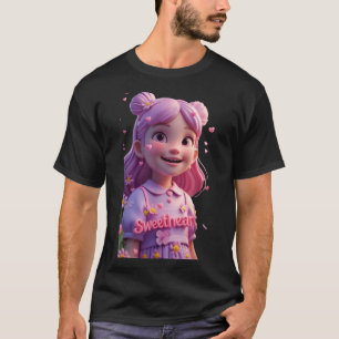 Sweet Girl Holding a Small Heart Funny Unisex T-Shirt